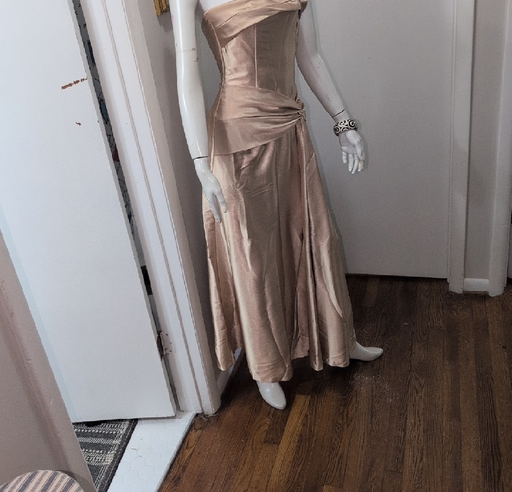 Jessica McClintock Champagne Satin Dress